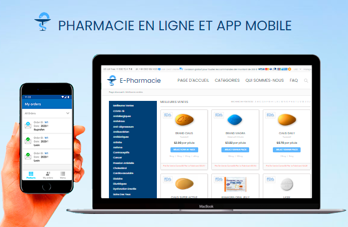 Pharmacie en ligne et app mobile